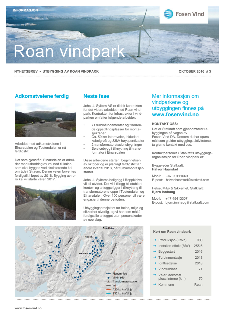 Nyhetsbrev Roan vindpark #3-2016