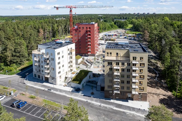 Vy från parkeringen Kv. Kornknarren 