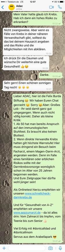 Teil 2 des Whatsapp-Chats mit dem ADAC-Service #dontcallmom