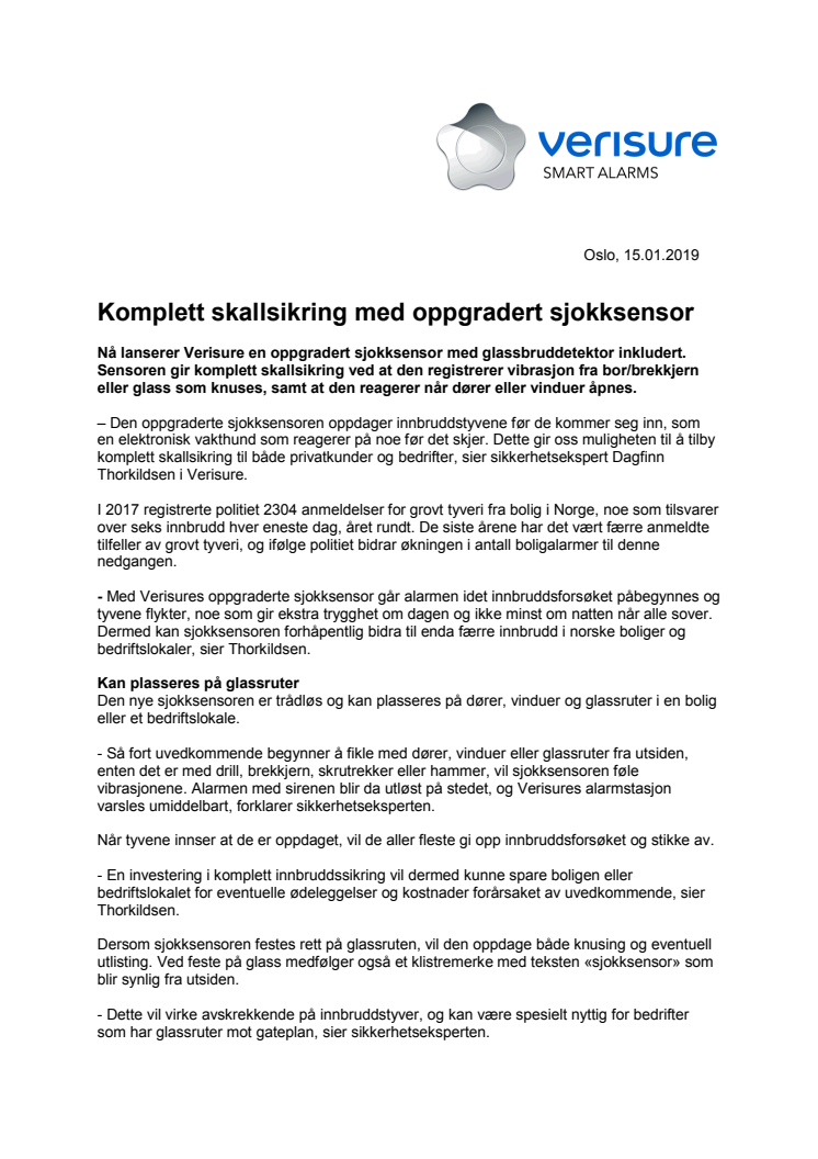 Komplett skallsikring med oppgradert sjokksensor