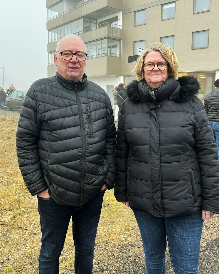 Annika och Jerry Örn på plats under första spadtaget för Brf Panormautsiktenen för Panoramautsikten