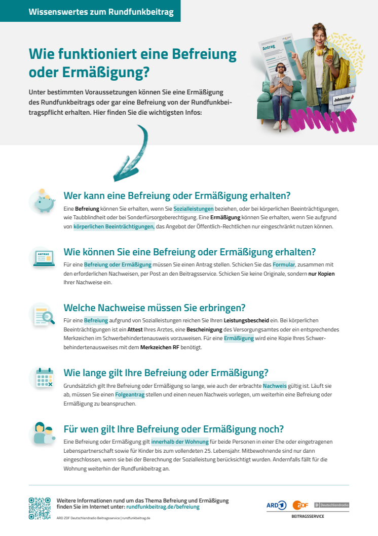 Factsheet Befreiung und Ermäßigung