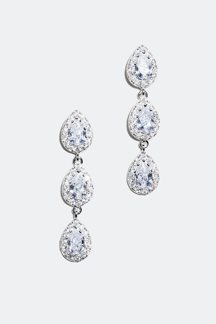 Earrings Sterling silver with Cubic Zirconia stones