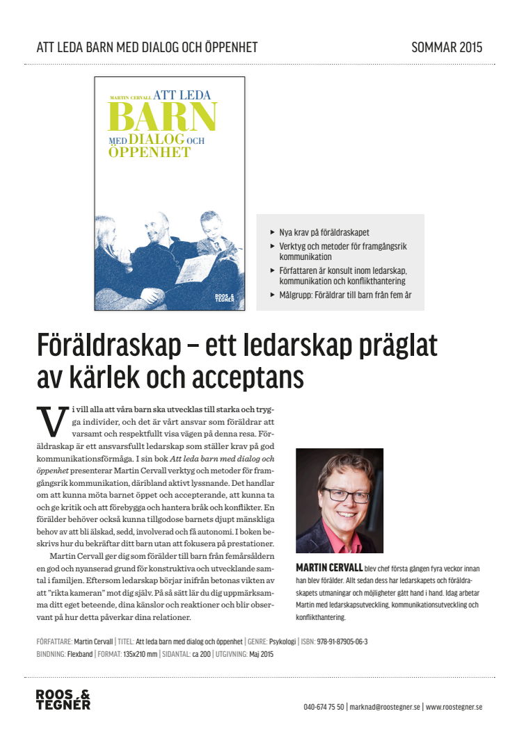 Att leda barn med dialog och öppenhet - en bok av Martin Cervall