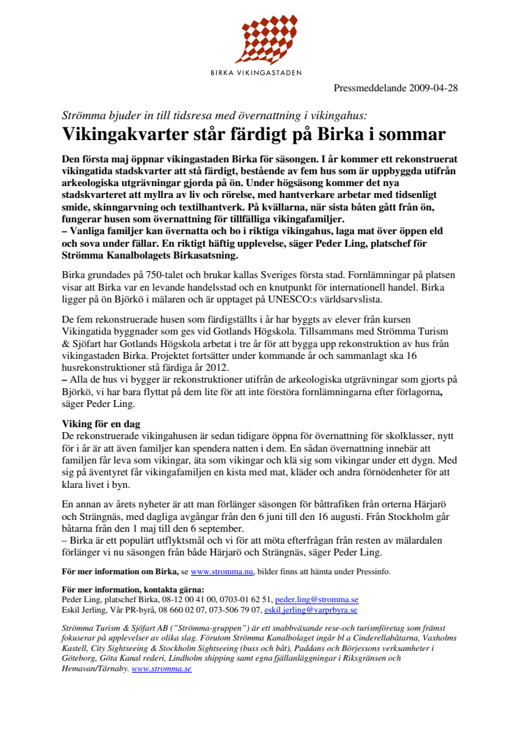 Vikingakvarter står färdigt på Birka i sommar