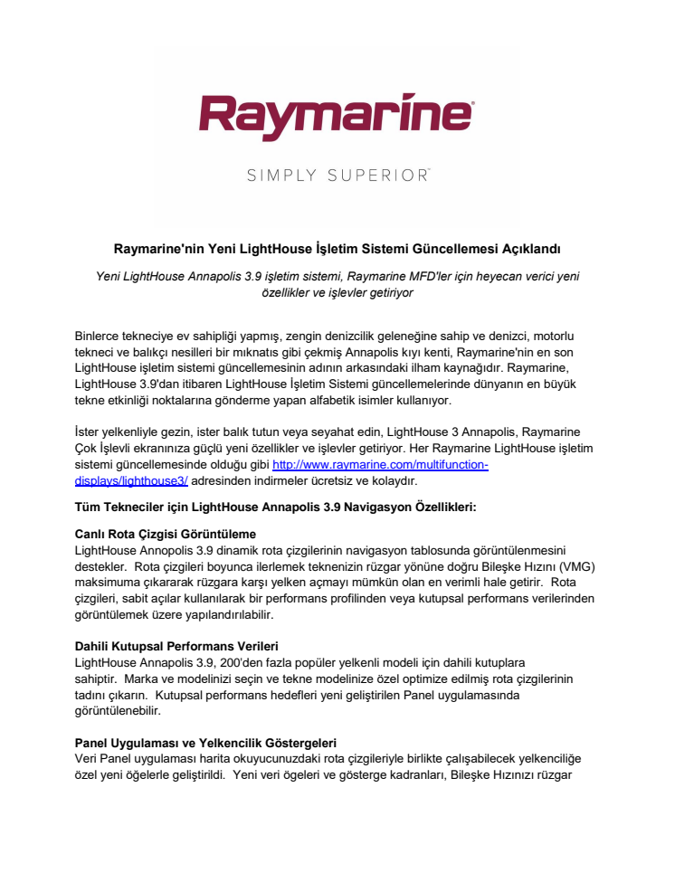 Raymarine'nin Yeni LightHouse İşletim Sistemi Güncellemesi Açıklandı