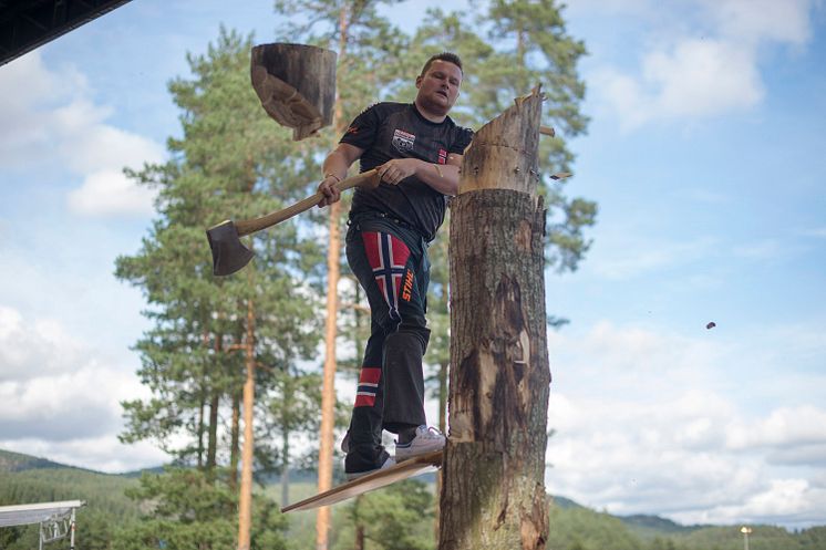 Vebjørn i den krevende øvelsen Springboard. 