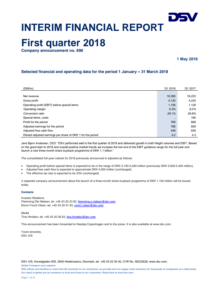 Quartalsbericht Q1 2018 zum Download