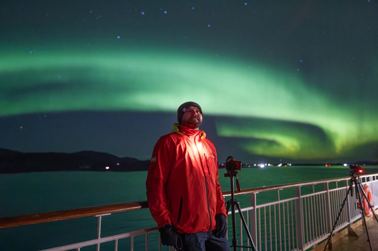 Tom Kerss, Hurtigruten Chief Aurora Chaser, onboard Hurtigruten