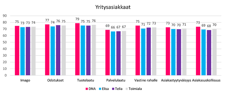 Puhelinliittymät, osa-alueet, yritysasiakkaat