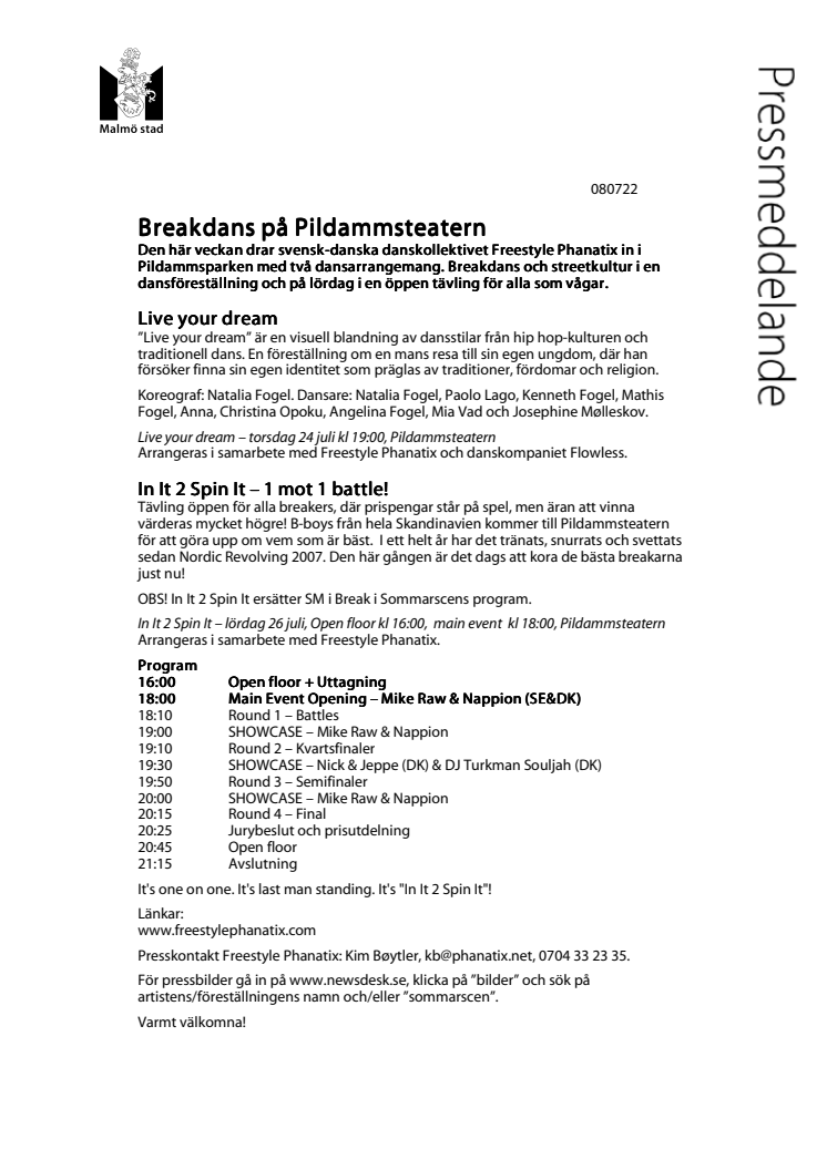 Breakdans i Pildammsparken