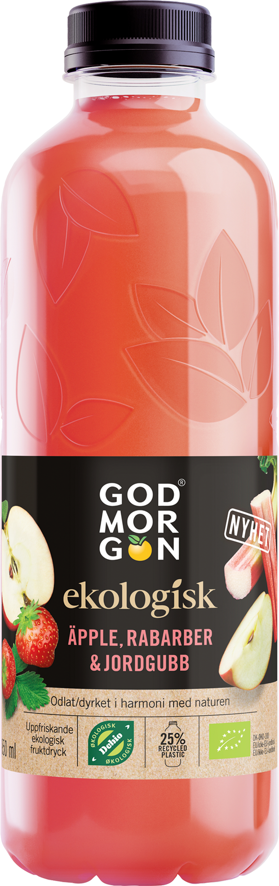 God Morgon Ekologisk  Äpple, Rabarber & Jordgubb 0,85L