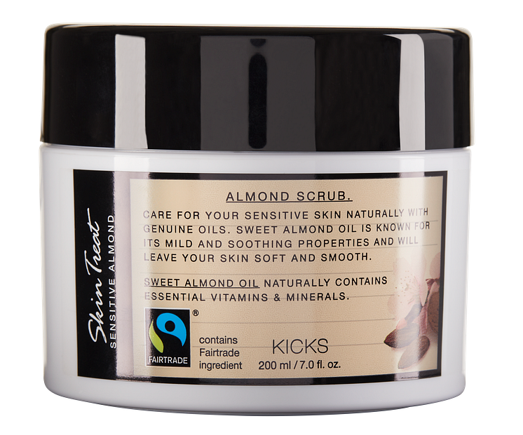 KICKS Fairtrade Skin Treat Sweet Almond Body Scrub 200ml