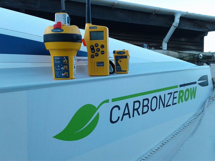 Hi-res image - Ocean Signal - Ocean Signal has supplied ocean rowing team Carbon Zerow with four rescueME PLB1s, a SafeSea E100G EPIRB and a SafeSea V100 VHF radio