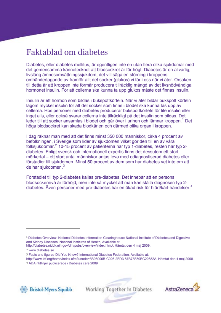 Faktablad diabetes