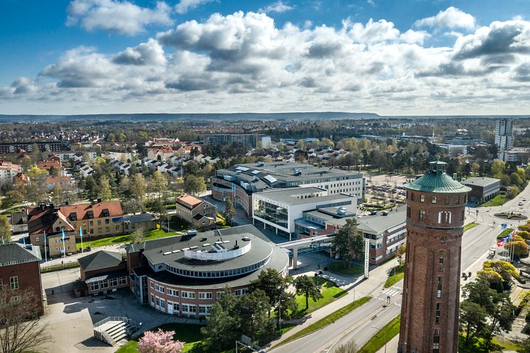 Drönarbild av Högskolan Väst 1