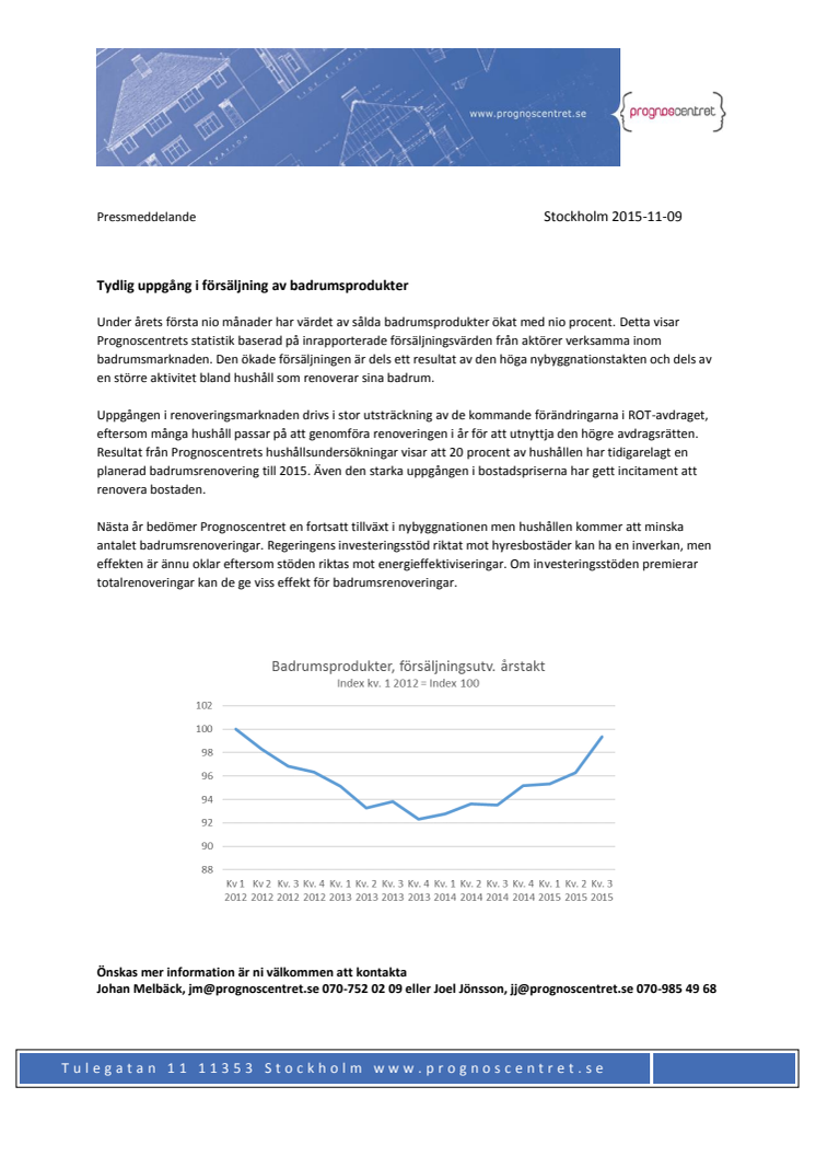 Tydlig uppgång i försäljning av badrumsprodukter