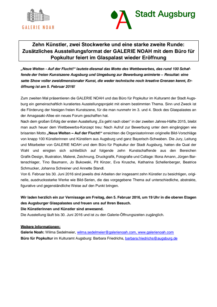 Neue Welten - Auf der Flucht! Ausstellung im Augsburger Glaspalast