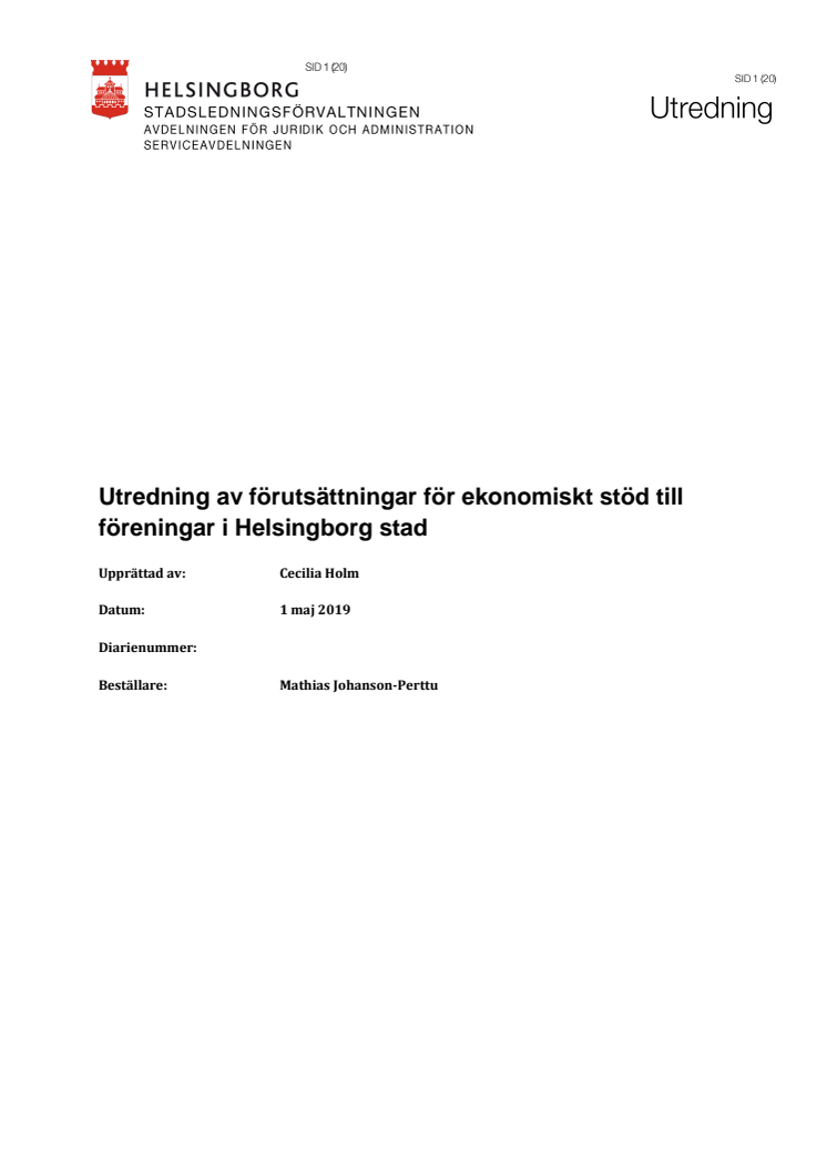 ​Helsingborgs stad ser över det ekonomiska stödet till föreningslivet