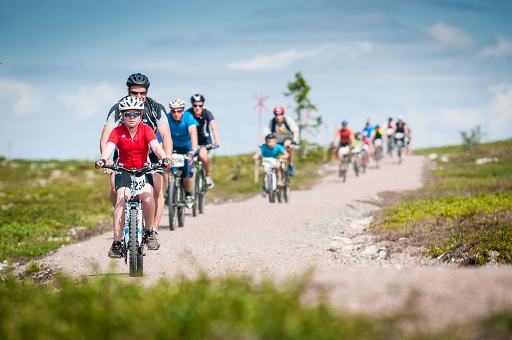 Mange på sykkel i Trysil