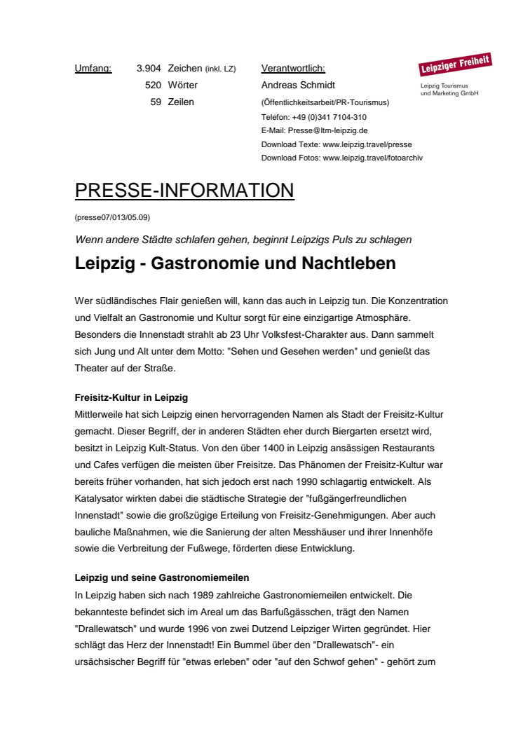 Leipzig - Gastronomie und Nachtleben