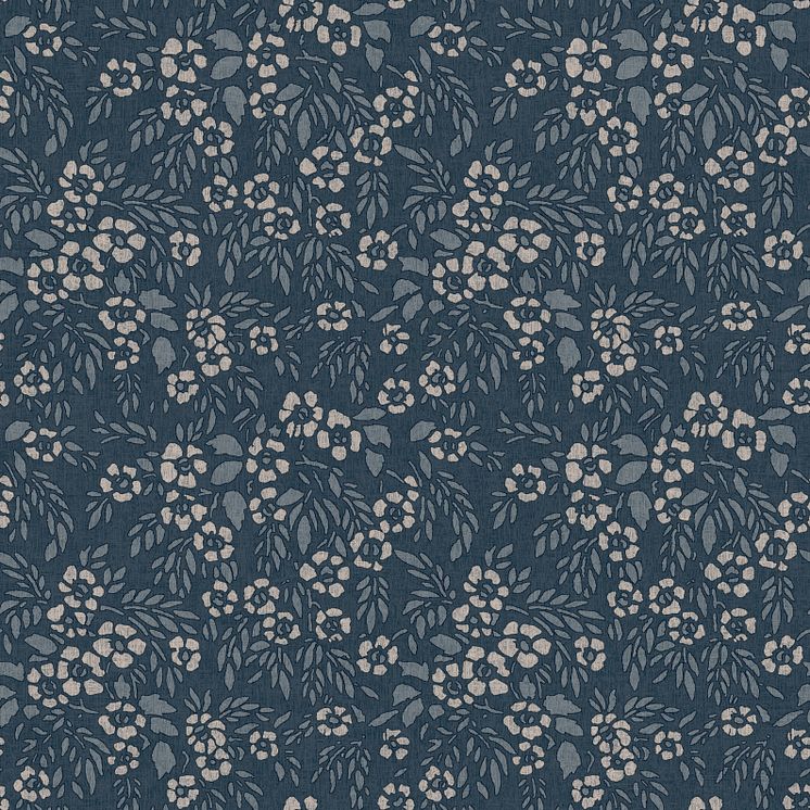 RUSTA_2022_S3_Tapetti Boutique Handprinted flowers Blue_29,90e_UUTUUS