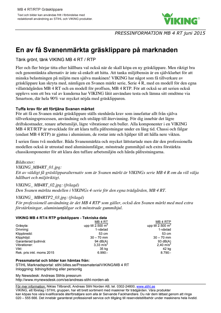 En av få Svanenmärkta gräsklippare på marknaden