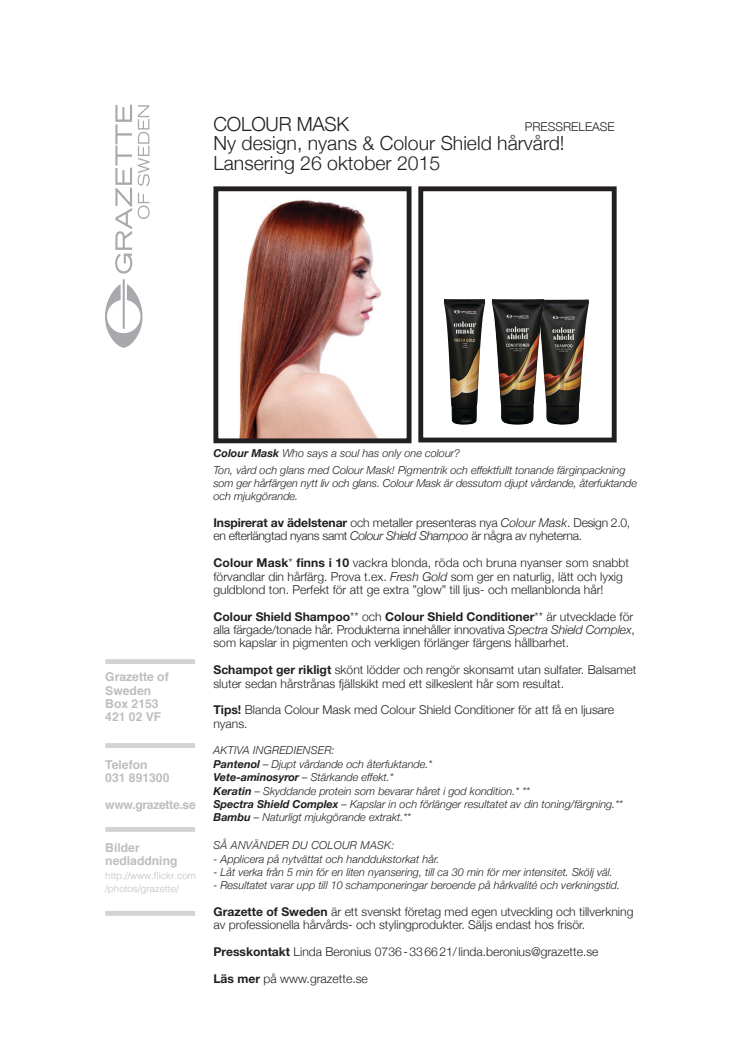 Pressrelease nya Colour Mask