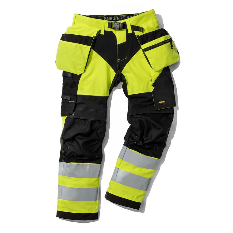 6932 FlexiWork+, High-Vis Arbeidsbukse med hylsterlommer, Kl. 2 