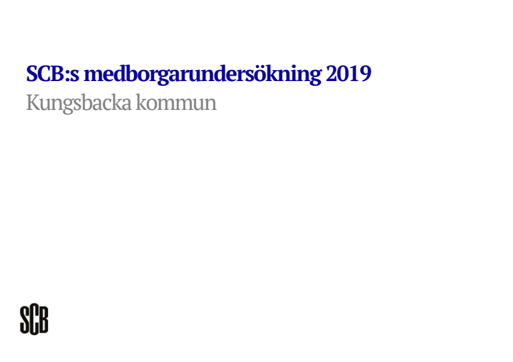 Rapport för Medborgarundersökningen 2019 Kungsbacka kommun