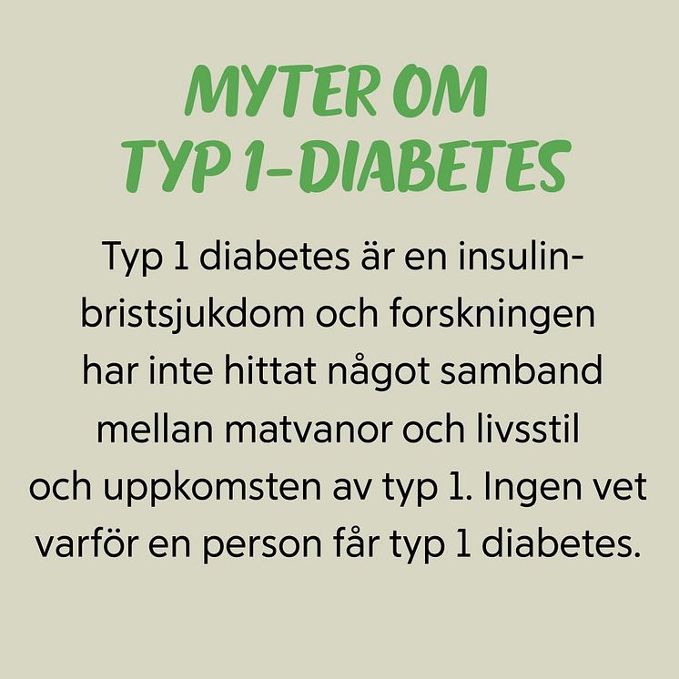 Myter Typ 1 Diabetes, socker 