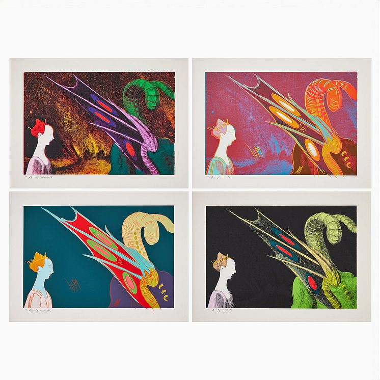 "Details of Renaissance Paintings (Paolo Uccello, St. George and the Dragon, 1460)" av Andy Warhol 