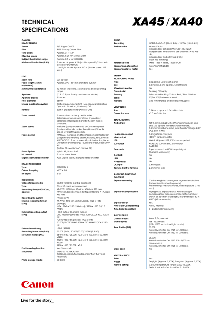 Teknisk specifikation Canon XA45-XA40.pdf