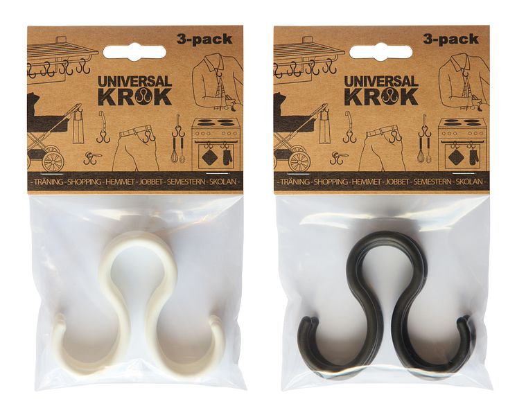 Swedhook köps i 3-pack och finns i svart & vit färg