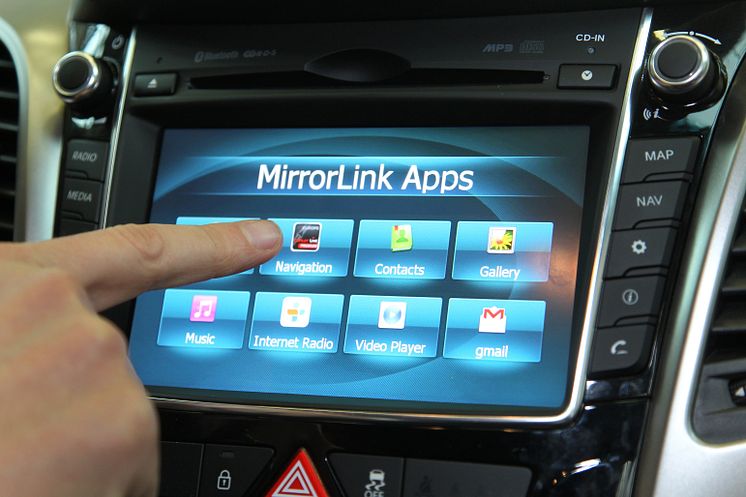 Integrering smarttelefon og Hyundai via MirrorLink
