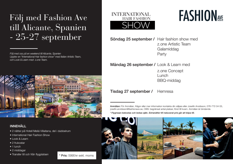 Följ med Fashion Ave till Alicante, Spanien, 25-27 september 2016