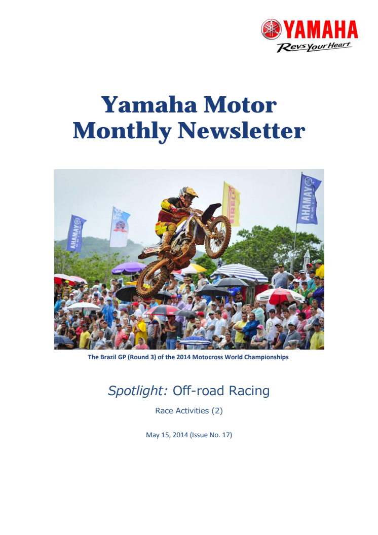 Yamaha Motor Monthly Newsletter No.17(May. 2014) Off-road Racing
