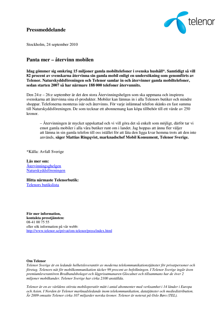 Panta mer – återvinn mobilen