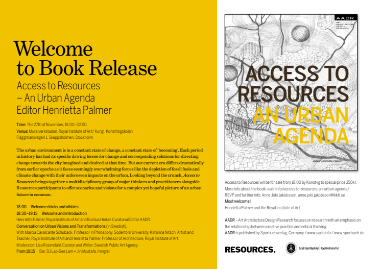 Release av boken "Access to Resources - An Urban Agenda"