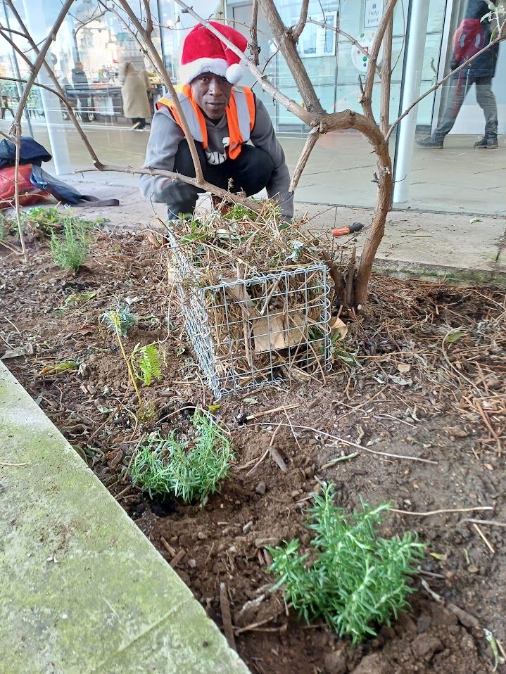 Thameside flowerbed at Blackfriars