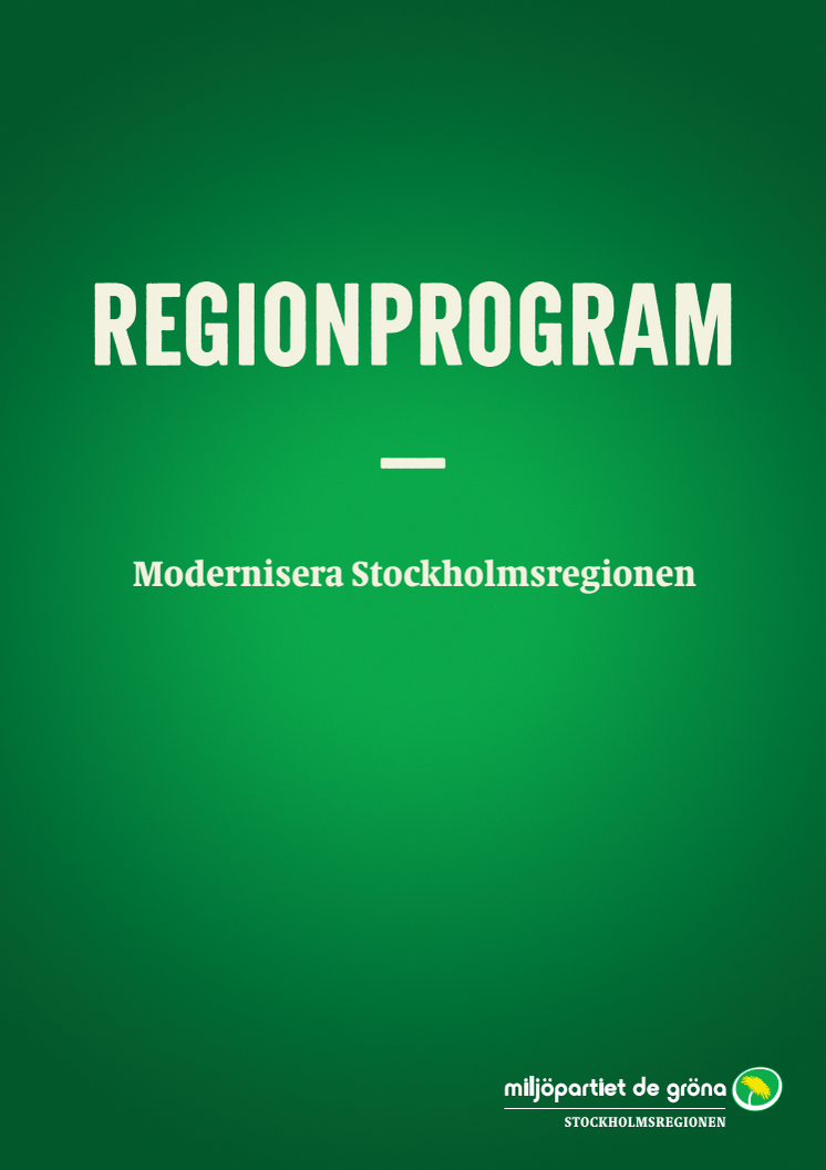 Modernisera Stockholmsregionen MPs regionprogram
