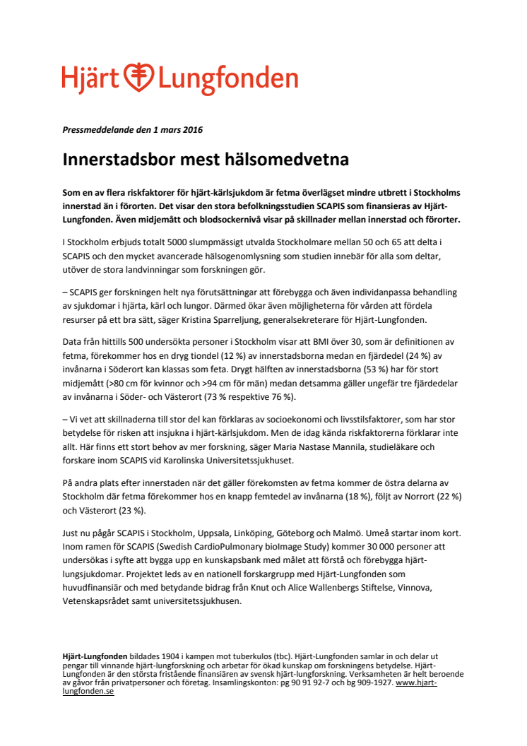 ​Innerstadsbor mest hälsomedvetna