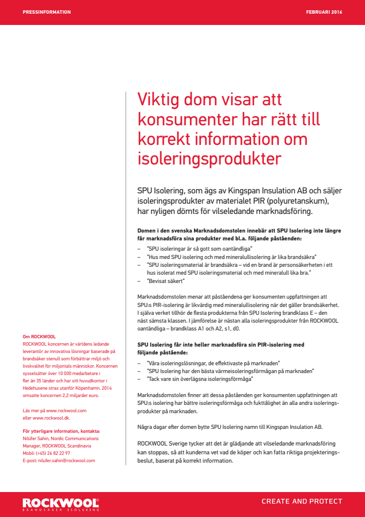 Viktig dom visar att konsumenter har rätt till korrekt information om isoleringsprodukter