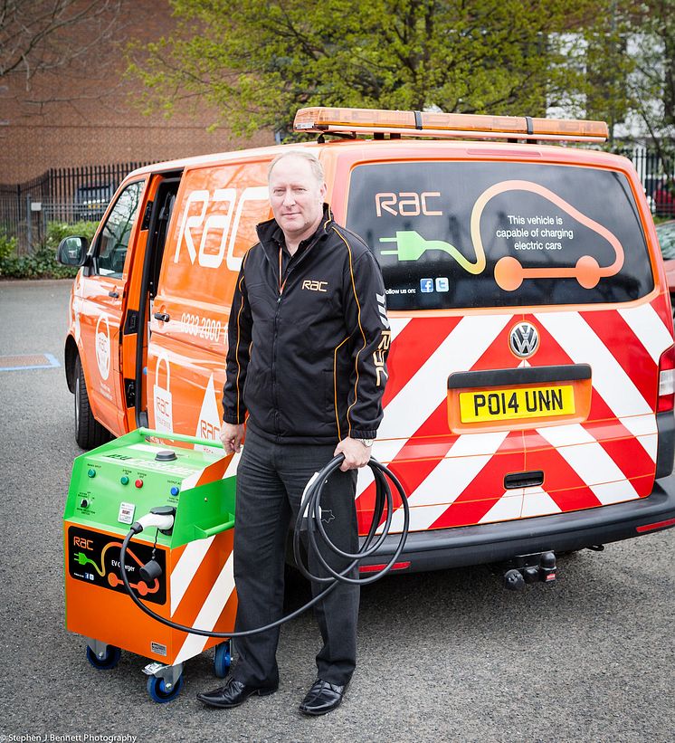 Tim Hartles demonstrates the RAC's new electric charger
