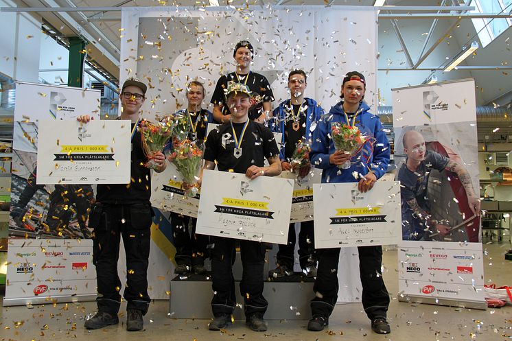 Alla finalister i SM för unga plåtslagare 2017