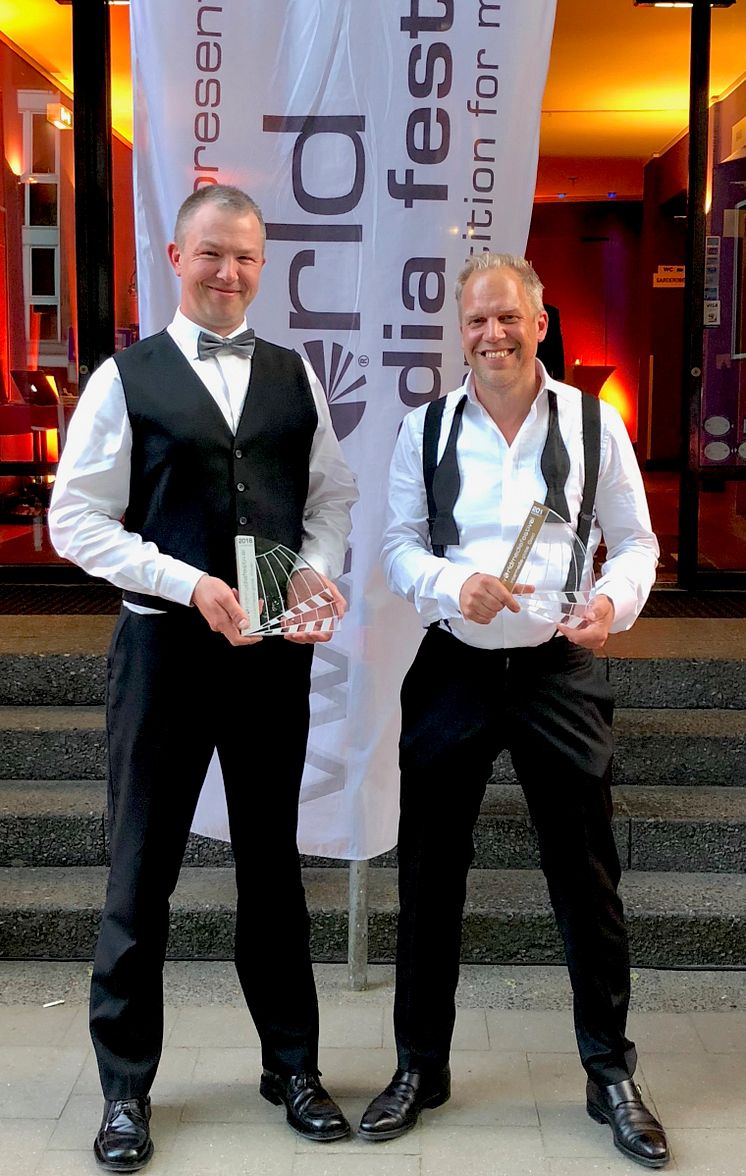 Både guld och silver fick Uppsalafilmarna Andreas Norin och Sverker Johansson ta emot vid World Media Festival i Hamburg.