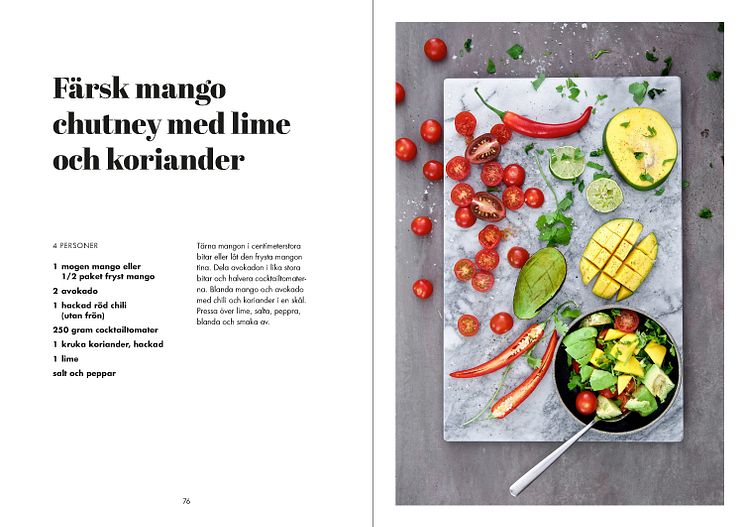 Färsk mango chutney med lime och koriander från Yogaköket