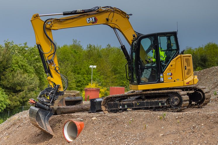 Cat 308 CR med fast bom och tiltrotator, Next generation