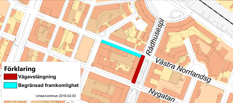 Karta avstängning Rådhusesplanden 20160215