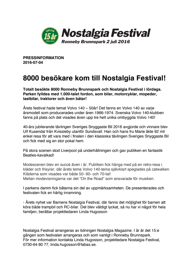 8000 besökare kom till Nostalgia Festival!